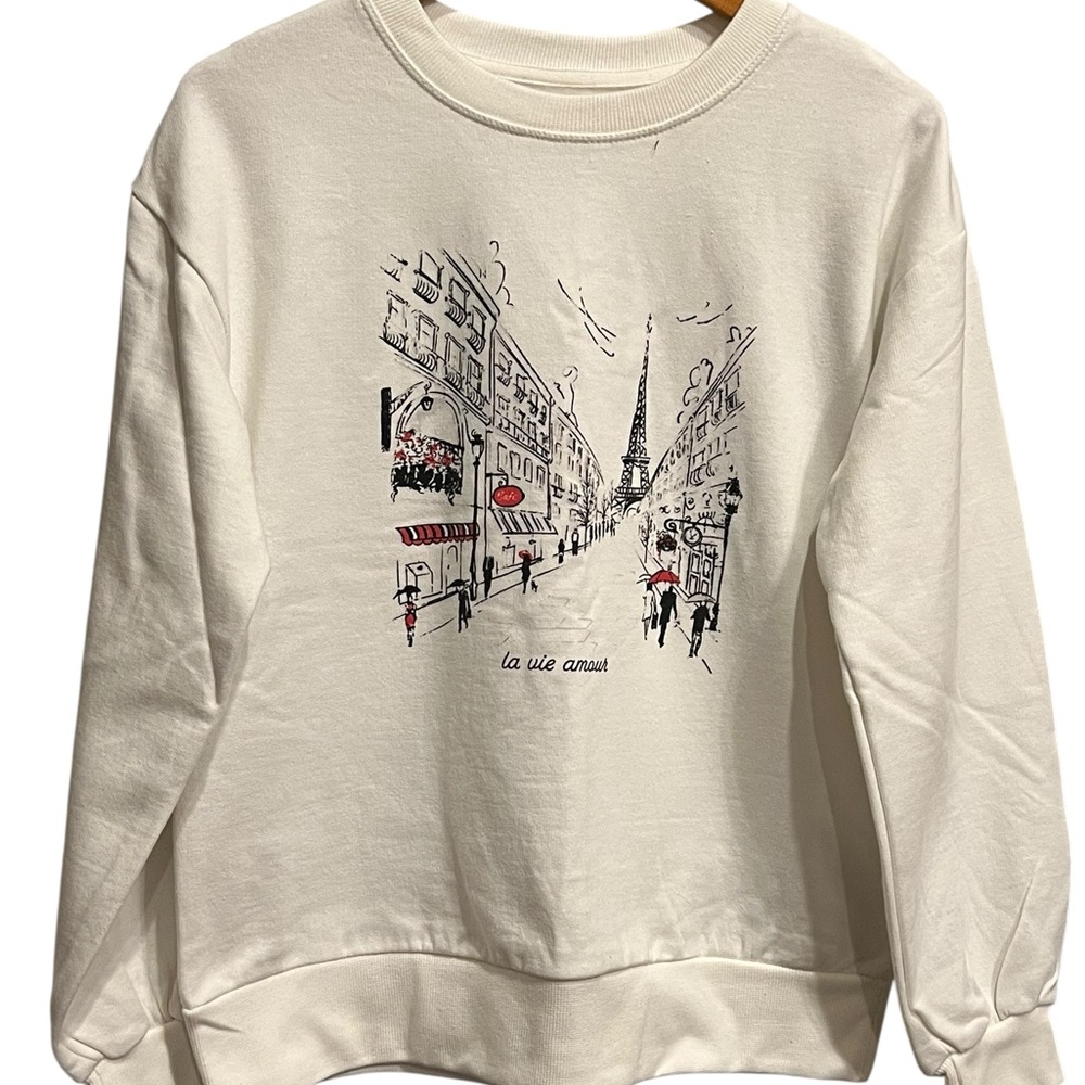 C&C California La Vie Amour White Sweatshirt